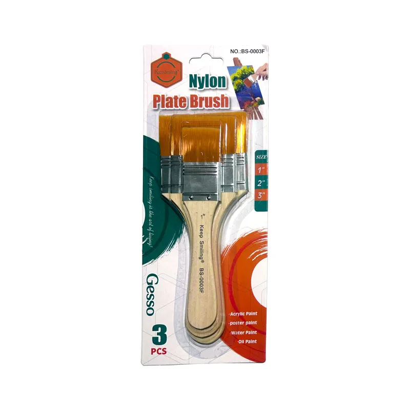 Brocha de cerda suave juego 1", 2" y 3" de 3pcs