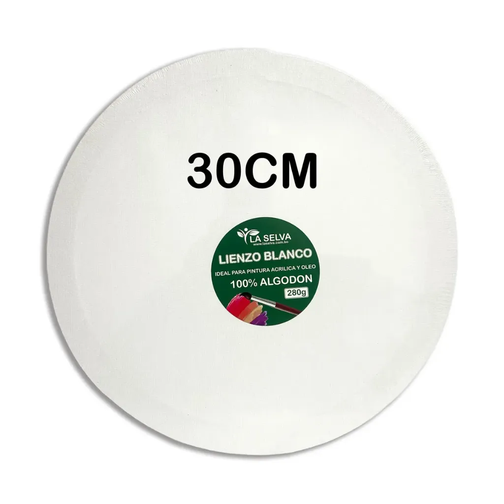 Lienzo redondo 30cm BLANCO La Selva
