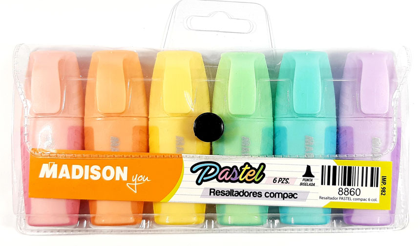 Resaltador Pastel Compac MADISON 6 colores