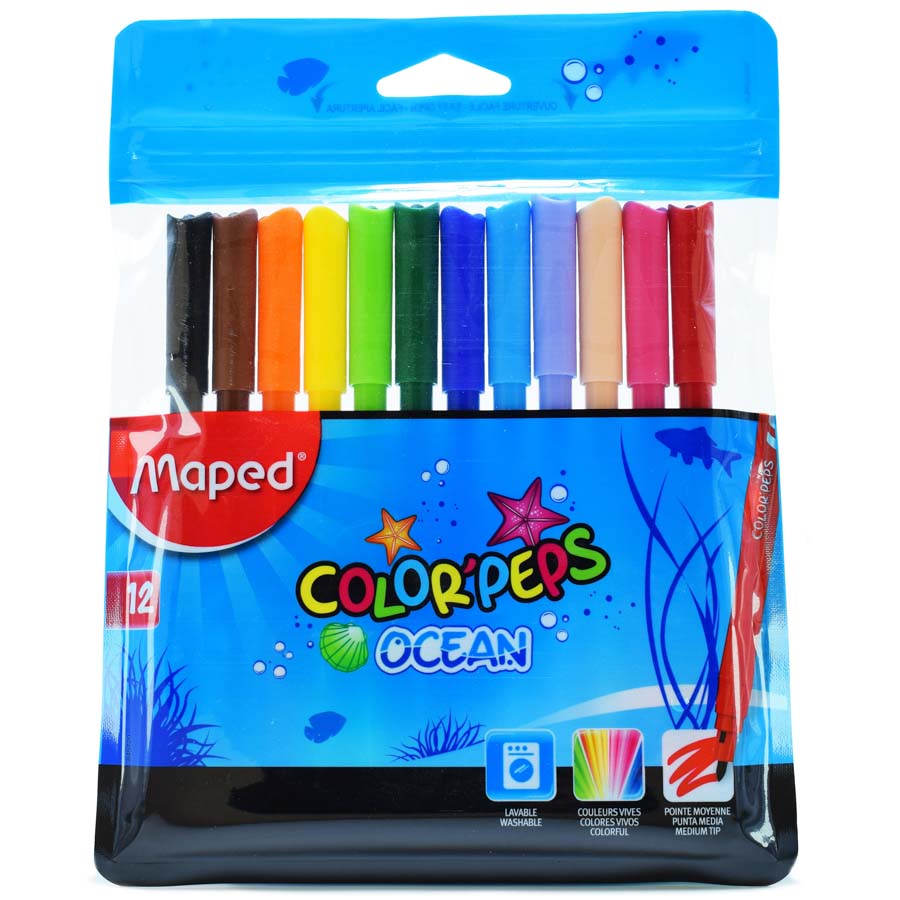 Rotulador marcador Maped Peps Ocean 12 colores