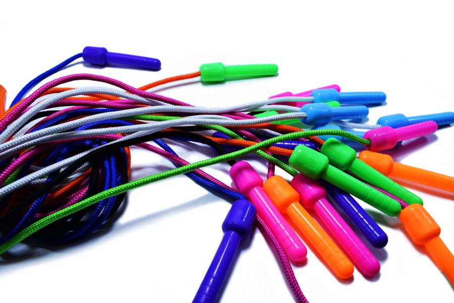 Soga/cuerda saltar mango plastico GRUESO 12pcs
