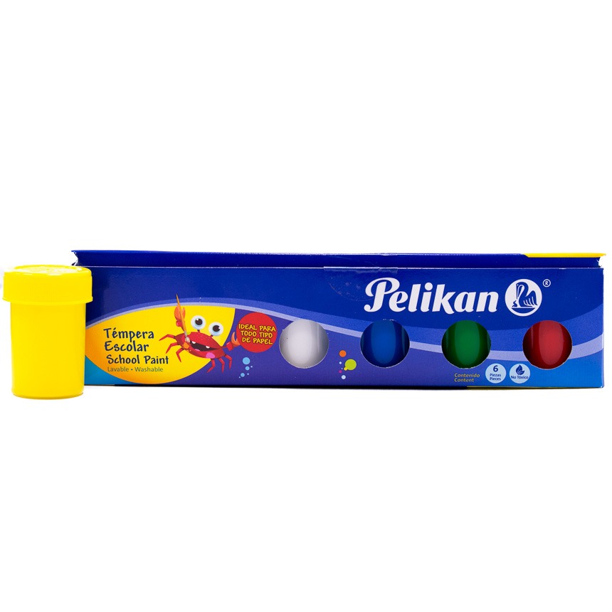 Tempera Pelikan 25ml Frascos 6 Colores