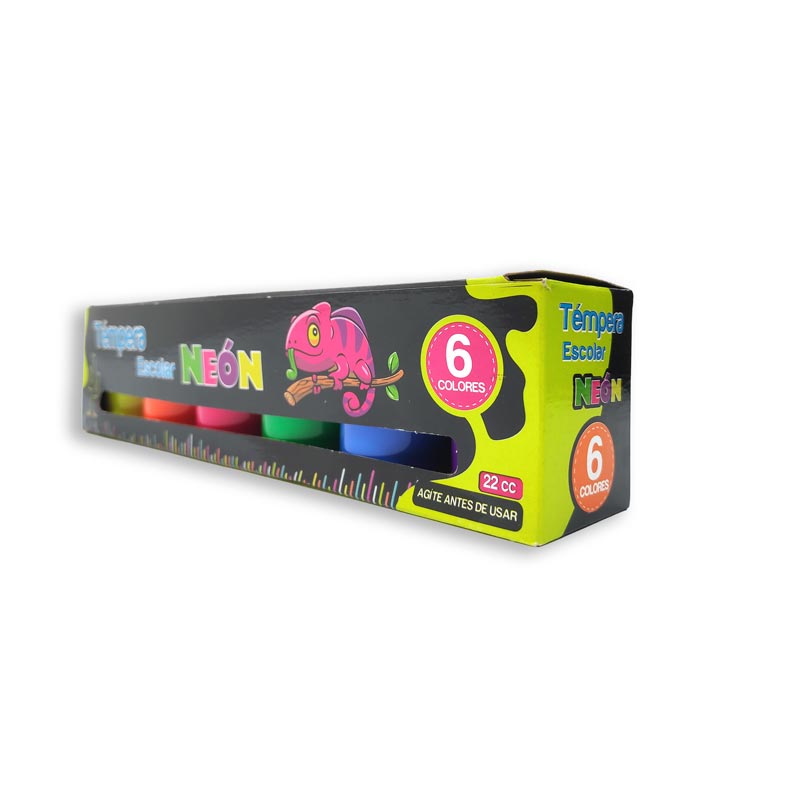 Tempera escolar neon Madison 6 colores