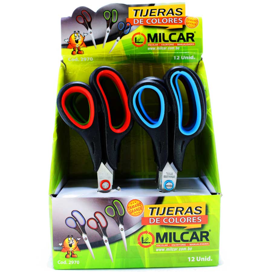 Tijera de colores grandes MILCAR 7.5 12PCS