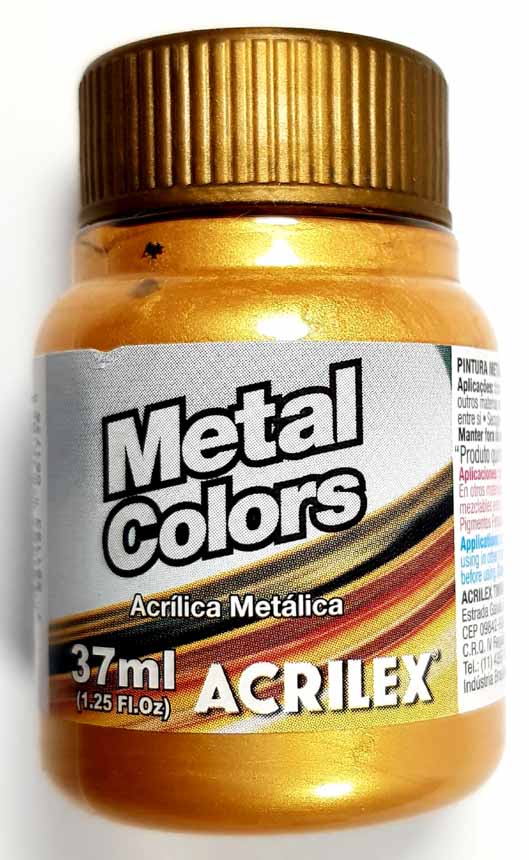 Tinta para Vela Acrilex metalico 37 ml. (Dorado - Plata)