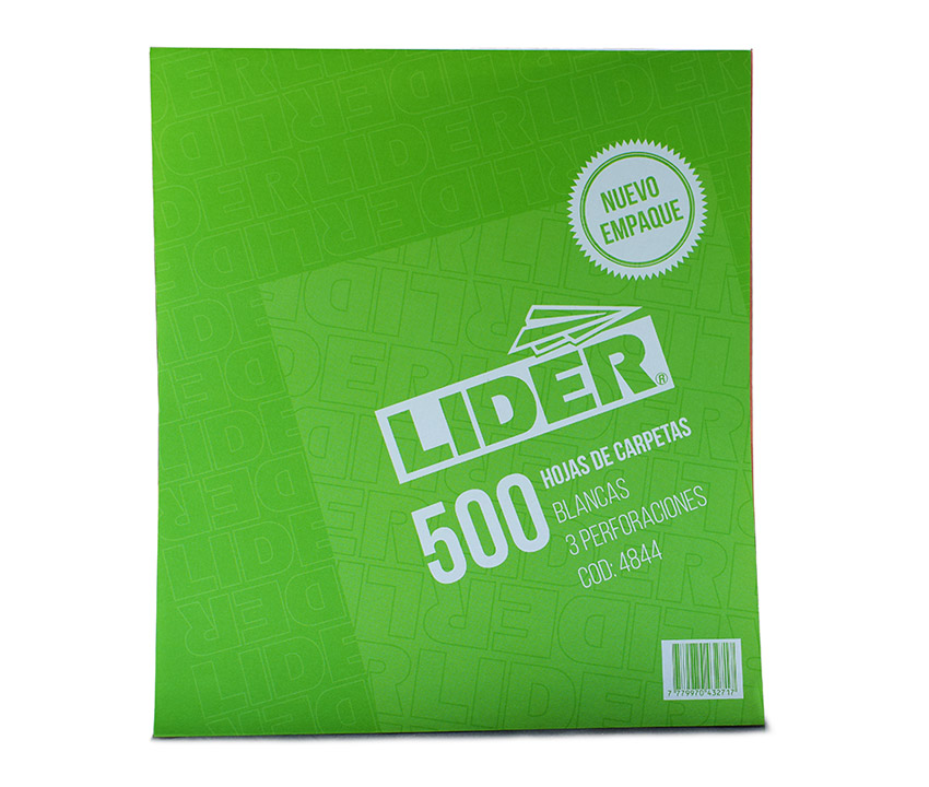 Hojas de carpeta Lider 500hjs