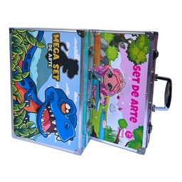 [145] Kit de artista, lapices, crayones y marcadores maleta de aluminio de 145pcs