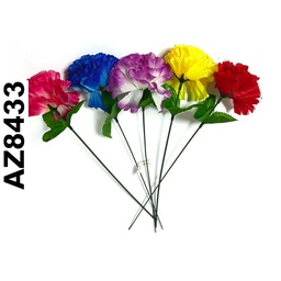 [AZ8433] Flor - clavel individual económico AZ8433, largo 30cm, corola 6cm, 12 pcs