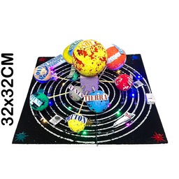 [MAQ-SS-3232] Maqueta sistema solar en 3D con luces 32x32cm