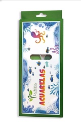 [WCC1228] Acuarelas escolares GRANDE La Selva 12 colores