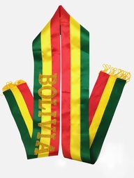 [BT-10CM-BD] BANDA TRICOLOR 10cm x 1.6m CON BORDE DORADO
