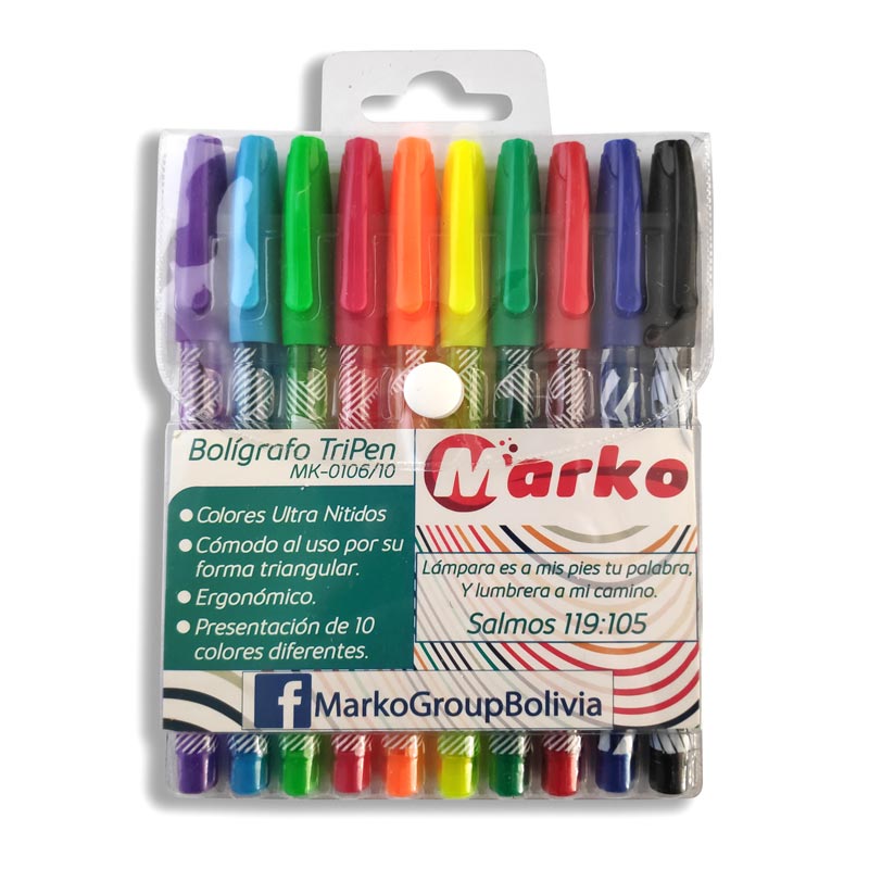 Boligrafo Tripen Marko 10 Colores