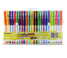 [208-24] Boligrafo lucky - Brillo pen colores 24u