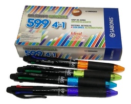 [FB599] Bolígrafo de 4 colores de 0.7 mm FB599 Sabonis 12pcs