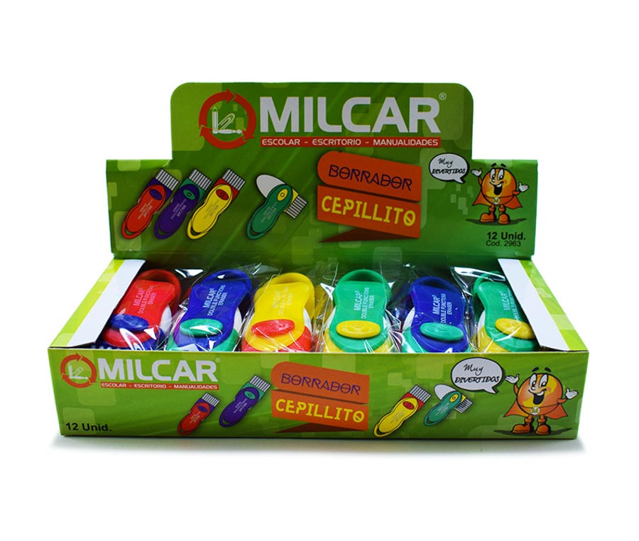 Borrador Cepillo Milcar 12pcs