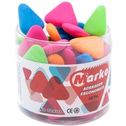 [MK-02209] Borrador Triangular ergonomico Colores MARKO 48PCS