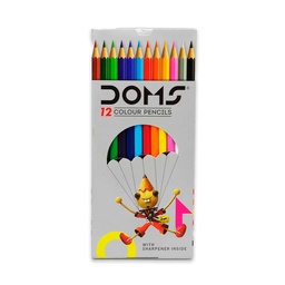 [3445] Color largo hexagonal DOMS 12 colores + 1 tajador