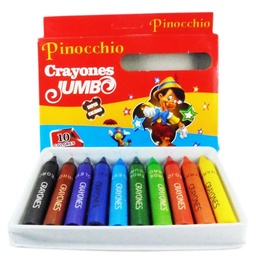 [CRA-PIN-JUM] Crayon Pastel- Pinocho JUMBO 10 colores