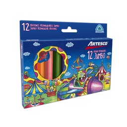 [16314100] Crayon jumbo triagulares Artesco 12 Colores
