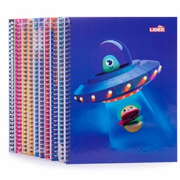 [ANILLADO LIDER] Cuaderno anillado con anillas plasticas Carta Lider 100 Hjs.