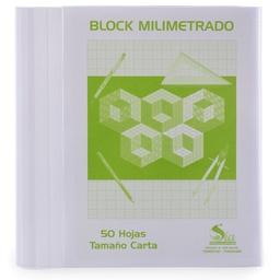 [BLK-MILI-CAR] Hojas milimetradas - Carta 50hjs