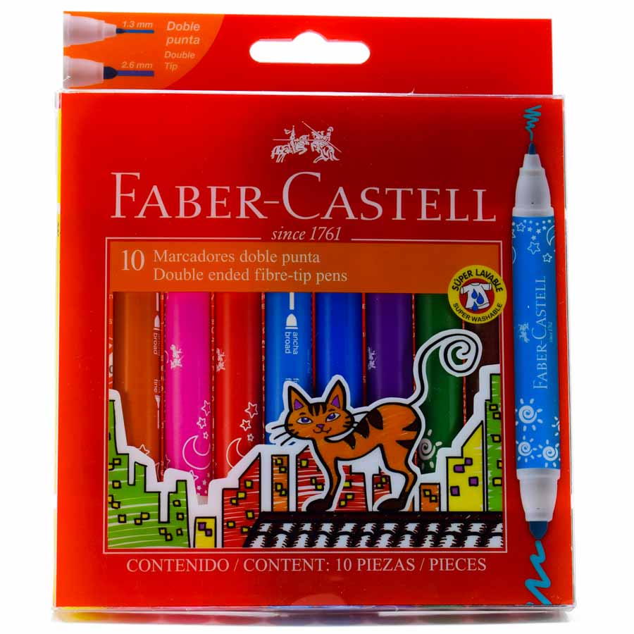 Marcador DOBLE PUNTA Faber Castell