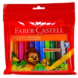 [654712/654714] Marcador Jumbo de Agua WINNER 47 Faber Castell 12 Colores
