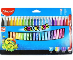 [845422] Marcador Maped Jungle P/Bloqueada - 24 colores