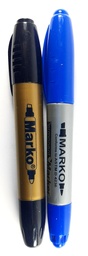 Marcador Permanente Doble Punta Marko 10PCS NEGRO