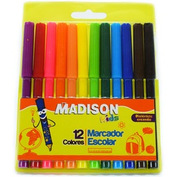 [7217] Marcador escolar Madison  12 Colores 