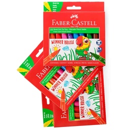[555010] Marcador jumbo punta pincel Faber Castell 10 Colores