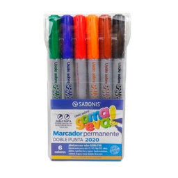 [M2020] Marcador permanente doble punta para goma eva Foami M2020 Sabonis 6 colores