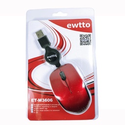 [M3606] Mouse optico con cable retractil, puerto usb, para portatiles M3606 Ewtto