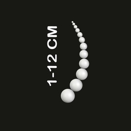 [ESF-1-12] Mostrario de esferas de plastoformo 1-12cm, 12pcs