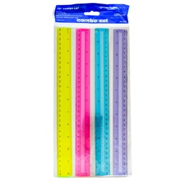 [RG-ECO1] Regla economica 4 colores 30cm 12PCS