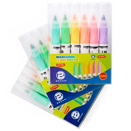 [560-6/RP6] Resaltador marcador fluor pastel BENMA 6 colores