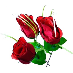 [R35] ROSA ROJO Y COLORES INDIVIDUAL CON LUZ  12pcs. 35CM.