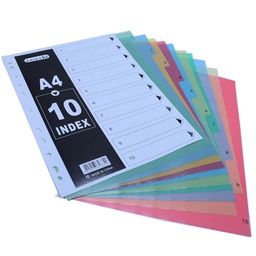 [A4-10] Separador de hojas A4 numerico 1-10 de colores 10pcs