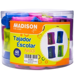 [8583] Tajador Escolar plast. 8583, No. 3 Madison 48PCS