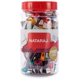 [SHN621] Tajador Rectangular Nataraj frasco de 50pcs+5 Gomas