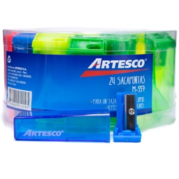 [M-557] Tajador con Basurero translucido ARTESCO 24PCS