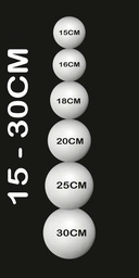 [ESF-15-30] Mostrario de esferas de plastoformo 15-16-18-25-30cm 6pcs