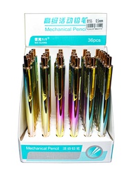 [8155] Portamina mecanismo metalico 8155 cromado ARCO IRIS 0.5mm exhibidor Mai Guang de 36pcs