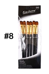 [A5015-8Z] Pincel lengua de gato mango negro Keep Smiling #8 de 6PCS