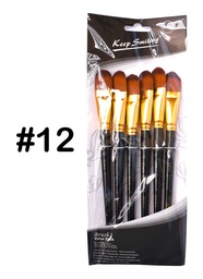 [A5015-12Z] Pincel lengua de gato mango negro Keep Smiling #12 de 6PCS