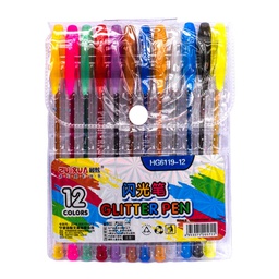 [HG6119-12] Boligrafo con glitter HG6119-12 Zuixua 12 colores