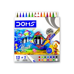 [8137] Marcador punta pincel o brush pen, super soft tip DOMS cajita de 14 colores