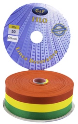 [CTBD5CMX50Y] Cinta Tricolor ROLLO Boliviana con Borde Dorado 5cmx50y