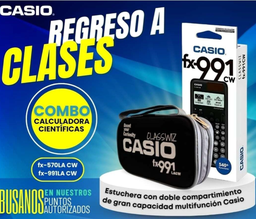 [FX-991LACW+1] Calculadora cientifica con panel solar CASIO FX-991LACW 550 funciones + Estuchera