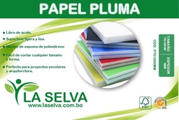 [P701005MM] Carton pluma blanco 70x100cm espesor 5mm La Selva